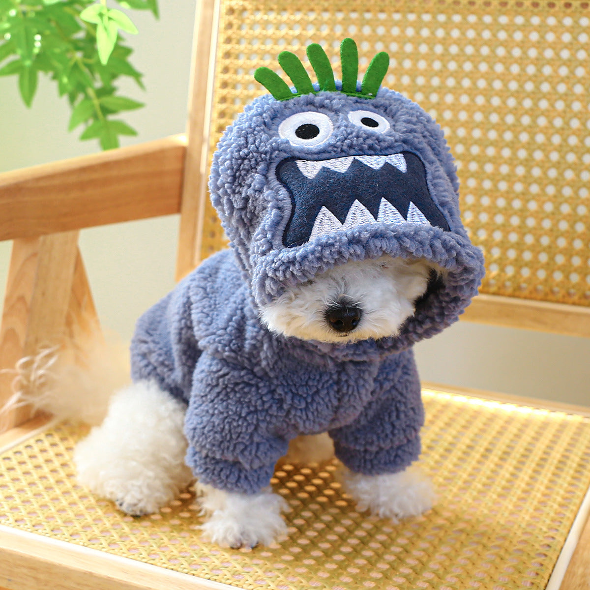 Fleece Funny Pattern Hooded Dog Hoodie