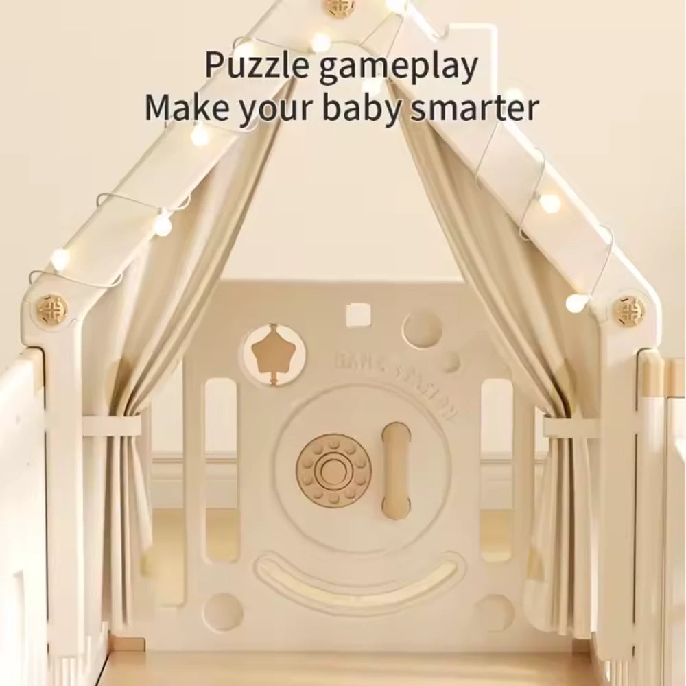 Kids Playhouse with Toy Shelf & Playmat
