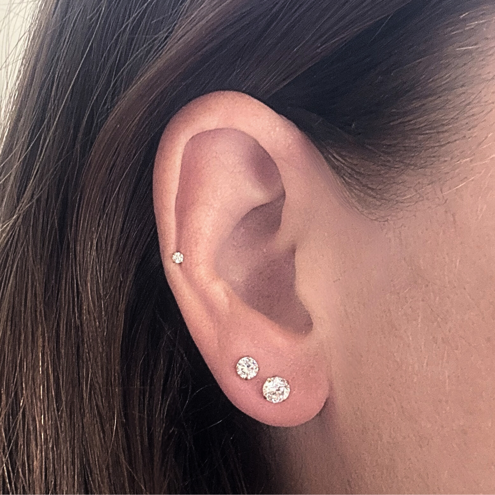 Midi Diamond studs - Gold