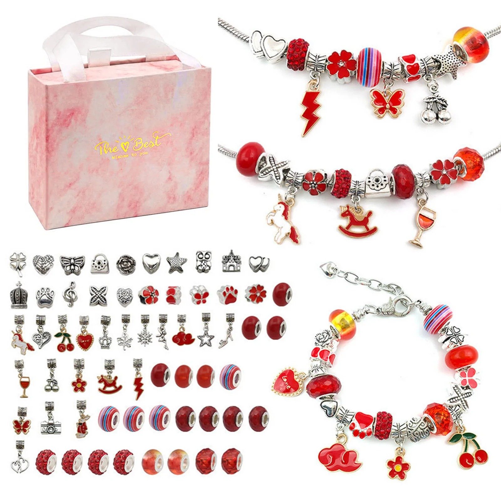 (🔥2022 TOP 1 TRENDING🔥)Charm Bracelet Jewerly Making Kit(Buy 3sets and Get 3rd for Free )