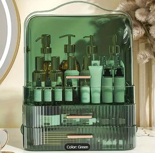 Portable Multi Layer Desk Makeup Organizer With Drawer Large Cosmetic Organizer