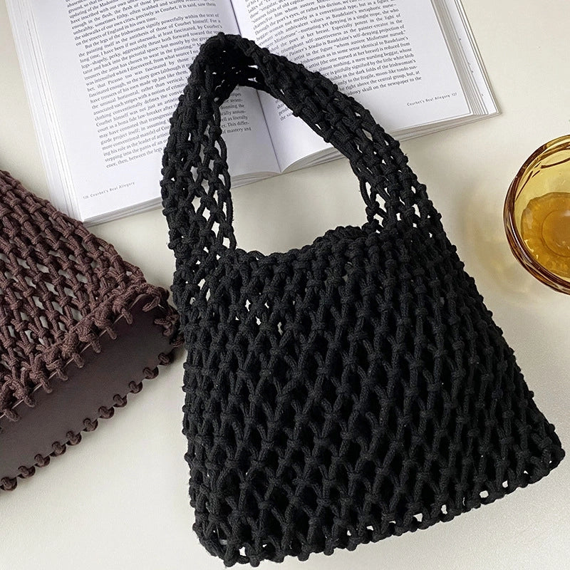 Women's Medium All Seasons Cotton Rope Streetwear Handbag Straw Bag