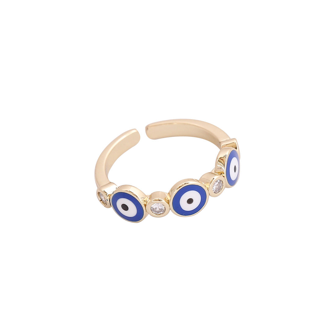 Women Retro Vintage Eye Copper Oil Dripping Rings