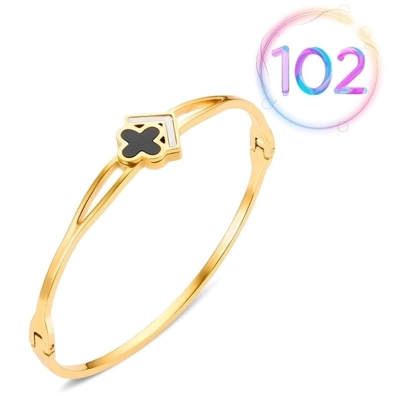 2 Pieces Fashion Geometric Stainless Steel Plating Zircon Bangle