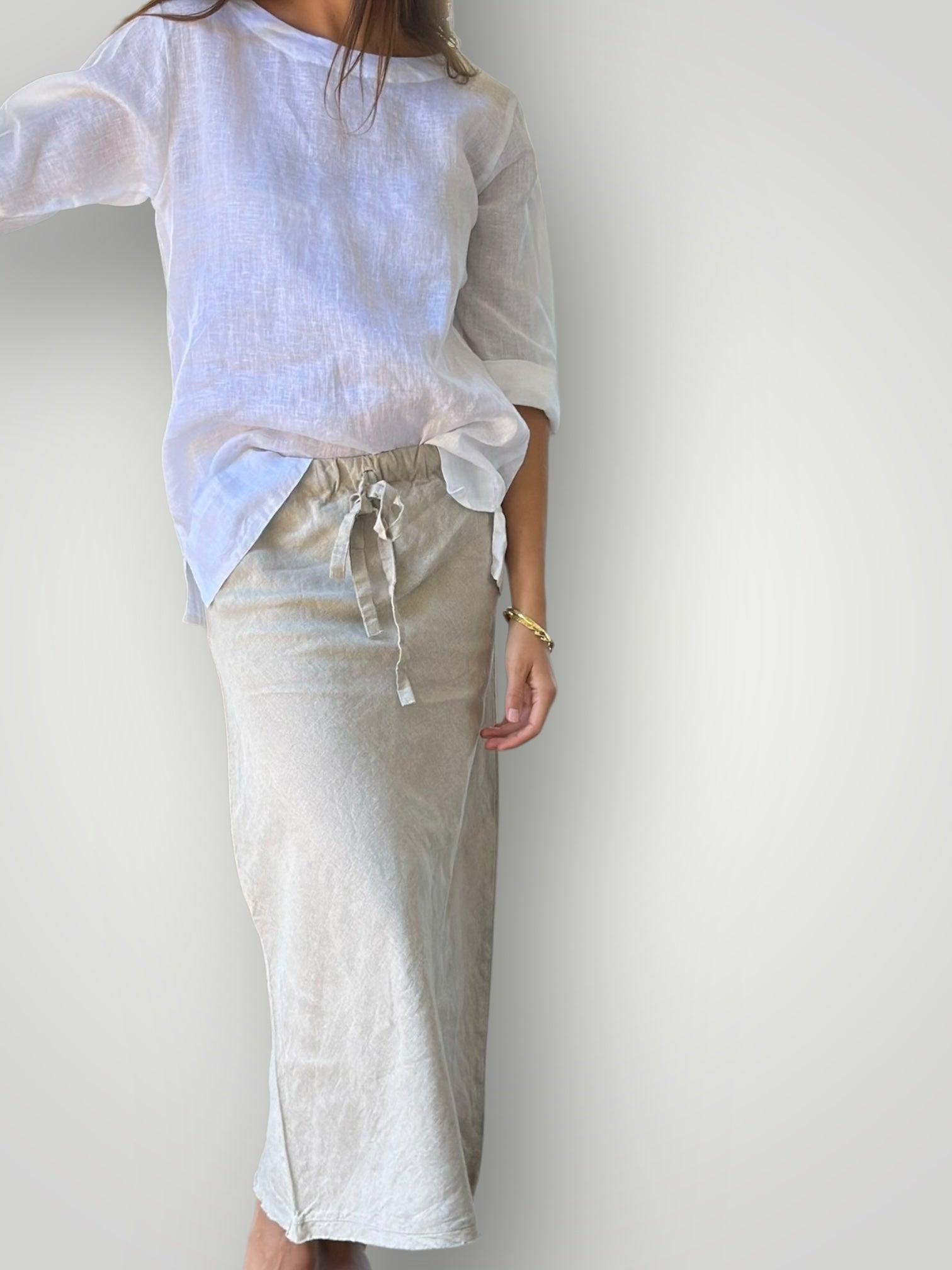 anthea skirt-natural linen