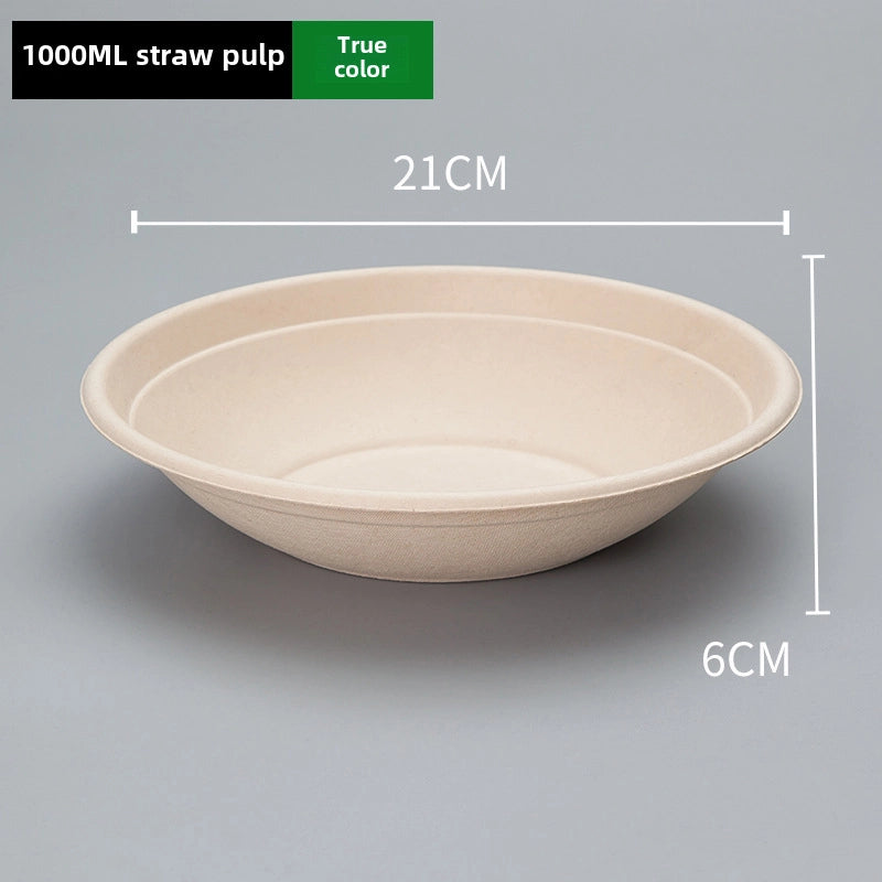 Disposable Paper Bowl Tableware Set Paper Bowl Commercial Household Bowl Degradable Whole Box Disposable Round Bowl