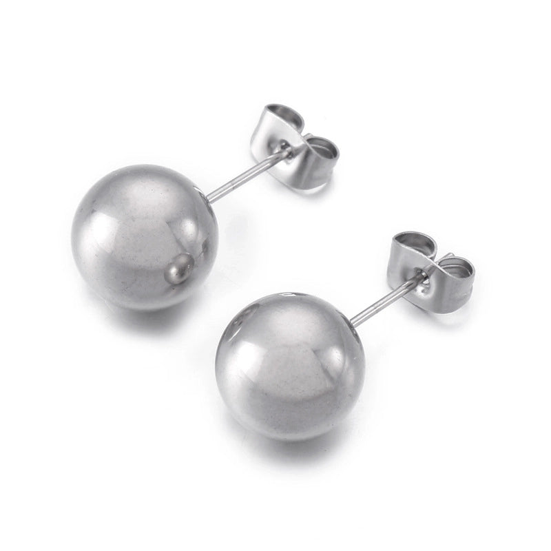 1 Pair Minimalist Round Plating Stainless Steel 18K Gold Plated Ear Studs