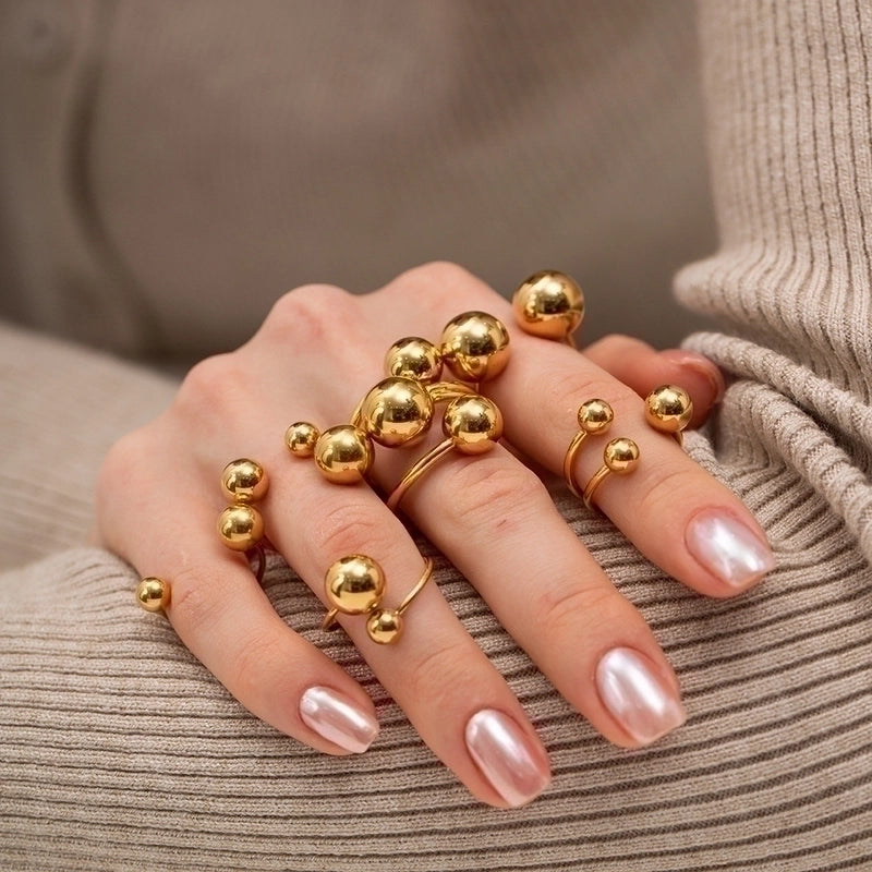 Casual Classic Style Geometric 304 Stainless Steel Plating Rings Earrings Necklace