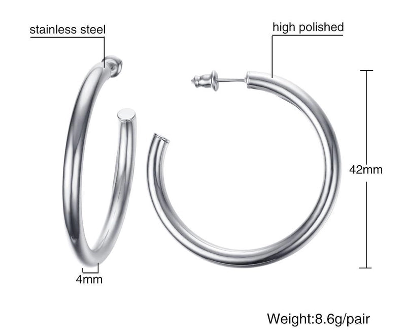 1 Pair Minimalist Solid Color 304 Stainless Steel Gold Plated Stainless Steel Earrings
