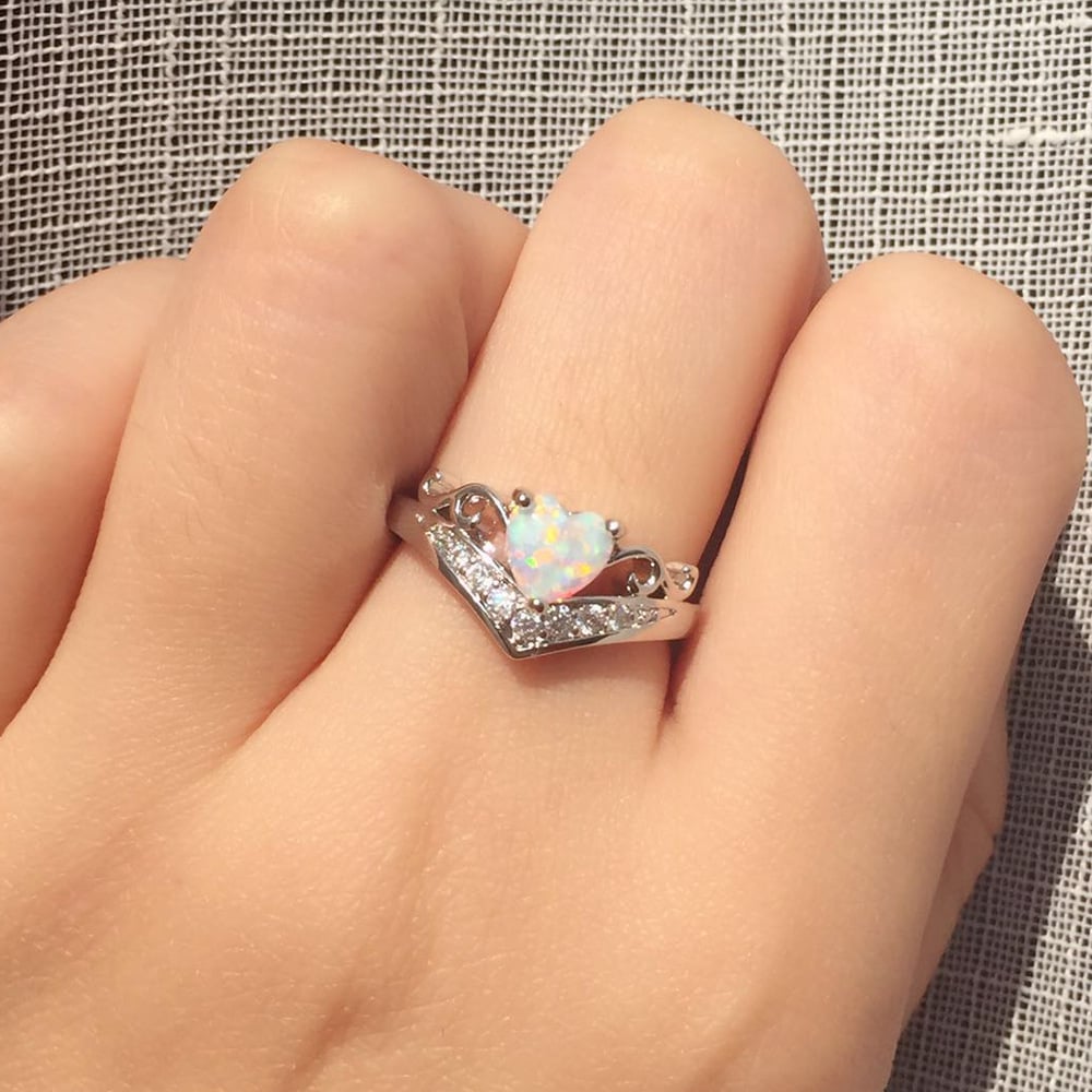 💝Self Love Silver Opal Heart Ring💗