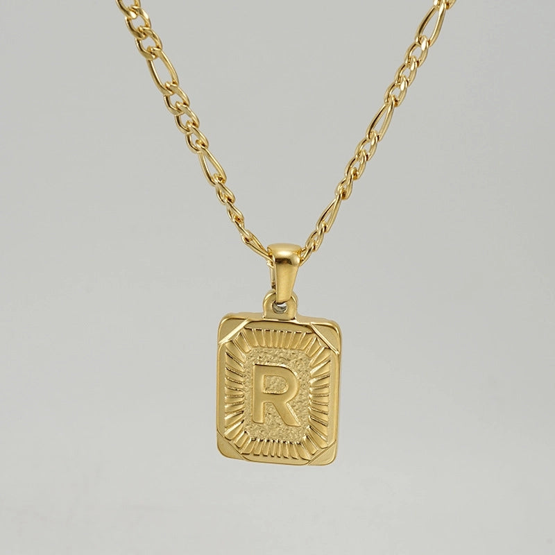 Fashion Letter Titanium Steel Plating Pendant Necklace 1 Piece
