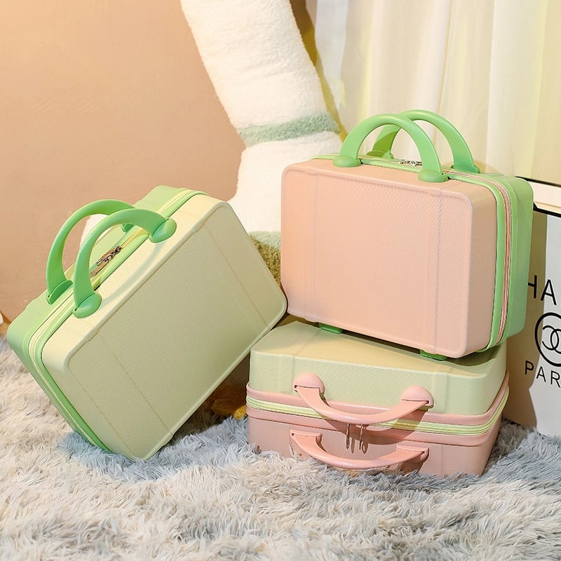 Vintage 14 Inch Cosmetic Case Mini Laptop Case Small Luggage Accompanying Gift Password Suitcase Storage Cosmetic Bag