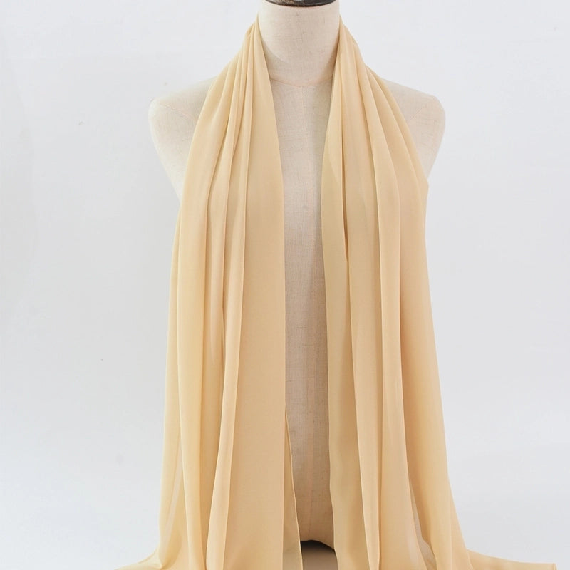 Women's Minimalist Classic Style Solid Color Satin Silk Scarf