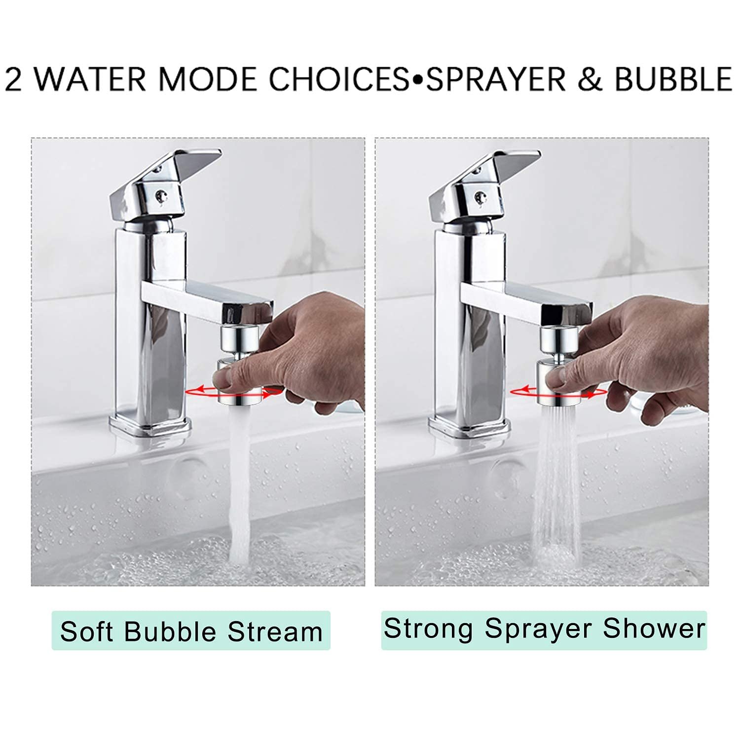 360 degree swivel no splash water nozzle