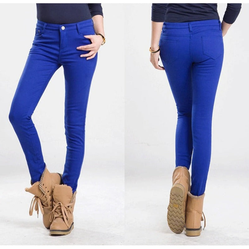 Women's Warm Thick Winter Office Jeans