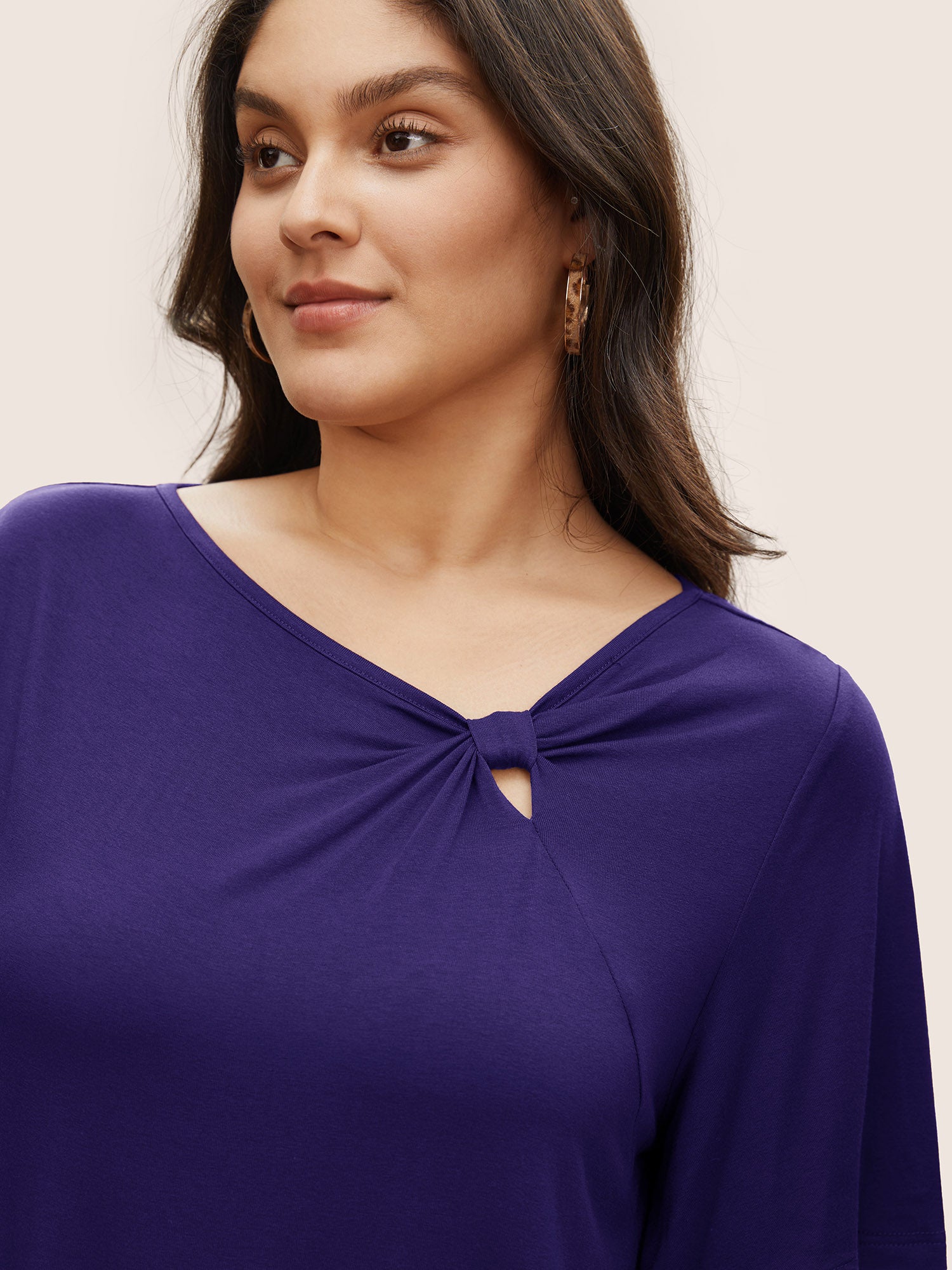 Supersoft Essentials Twist Front Asymmetrical Neck T-shirt