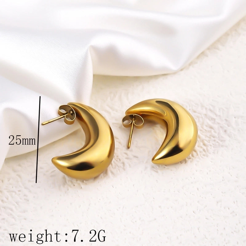 12 Pieces Minimalist Commute Geometric Heart Shape Plating Titanium Steel Drop Earrings Earrings Ear Studs