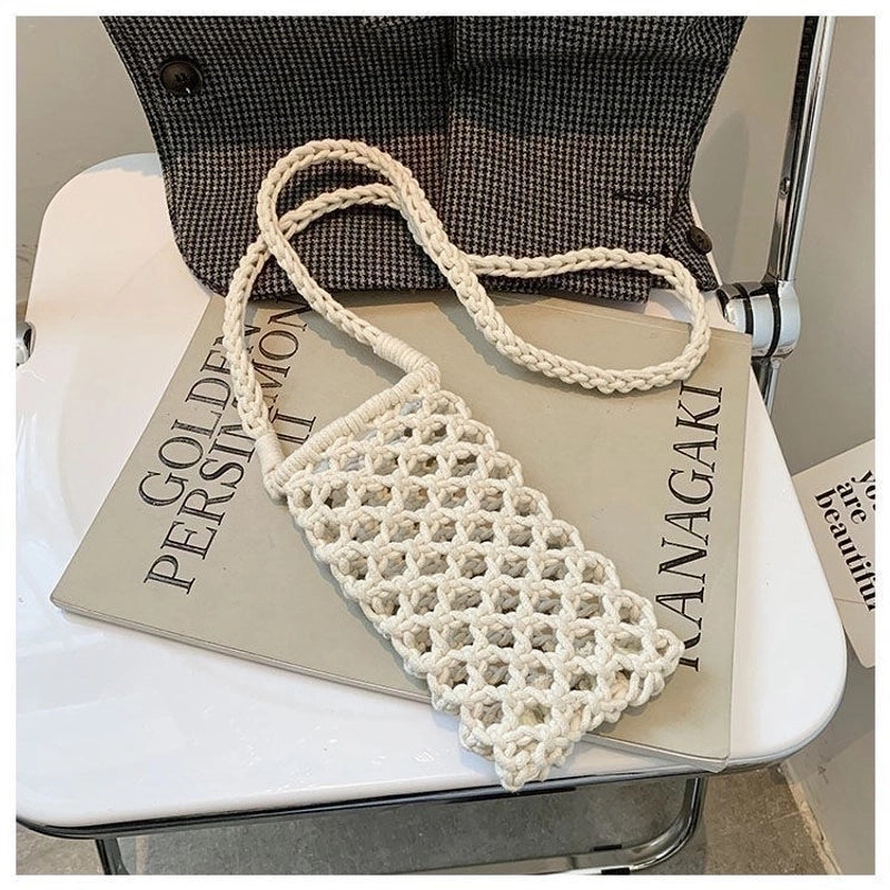 Women's Small Summer Straw Basic Square Bag