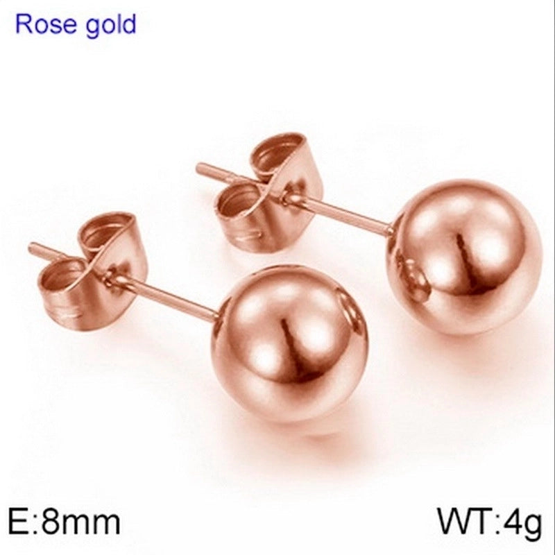 Geometric Titanium Steel No Inlaid 18K Gold Plated Earrings Ear Studs