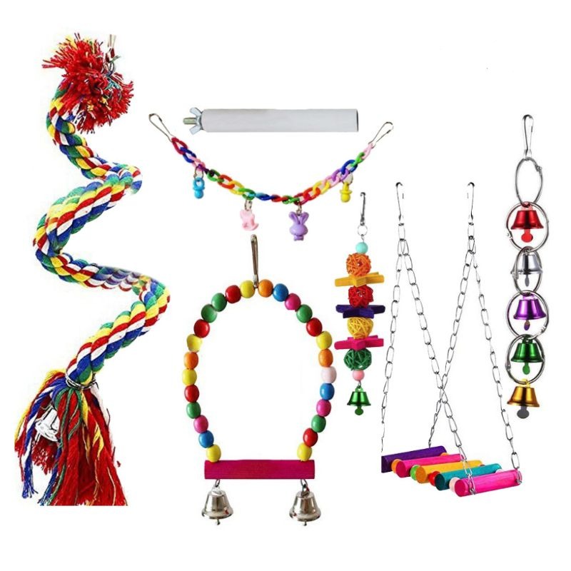 7 Pieces Pet Parrot Chewing Bird Toys