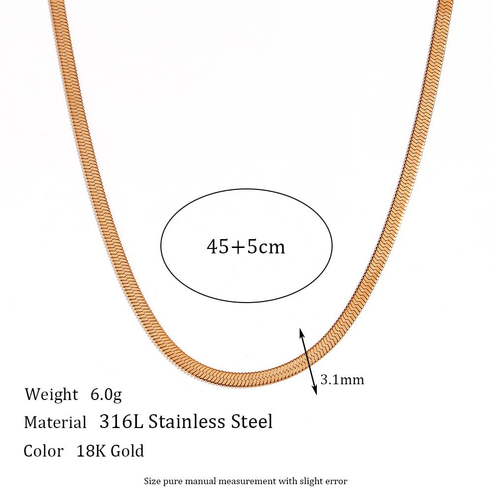 Minimalist Stripe Geometric Stainless Steel 18K Gold Plated Necklaces
