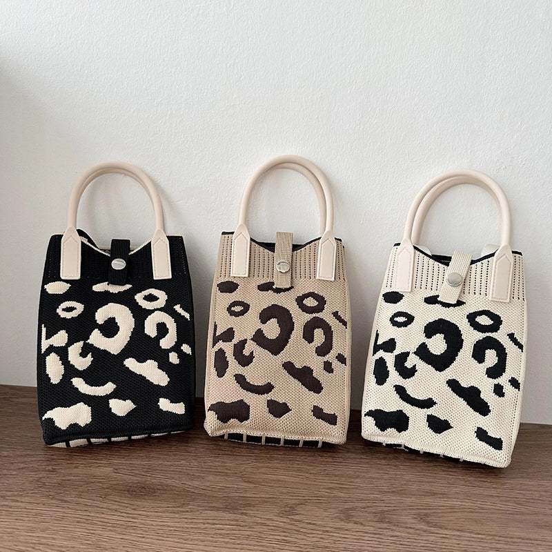 Women's Small Polyester Color Block Streetwear Square Lock Clasp Straw Bag