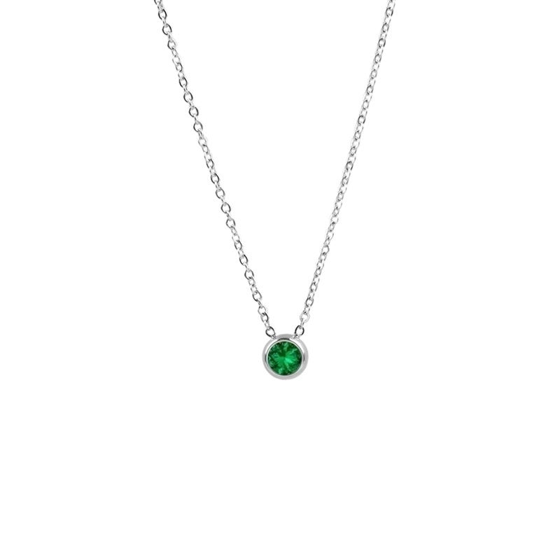 1 Piece Lady Round Stainless Steel Titanium Steel 18k Gold Plated Zircon Pendant Necklace