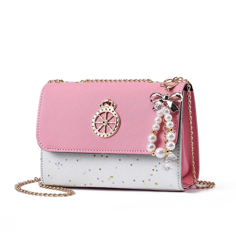Women's Small Pu Leather Star Elegant Flip Cover Square Bag