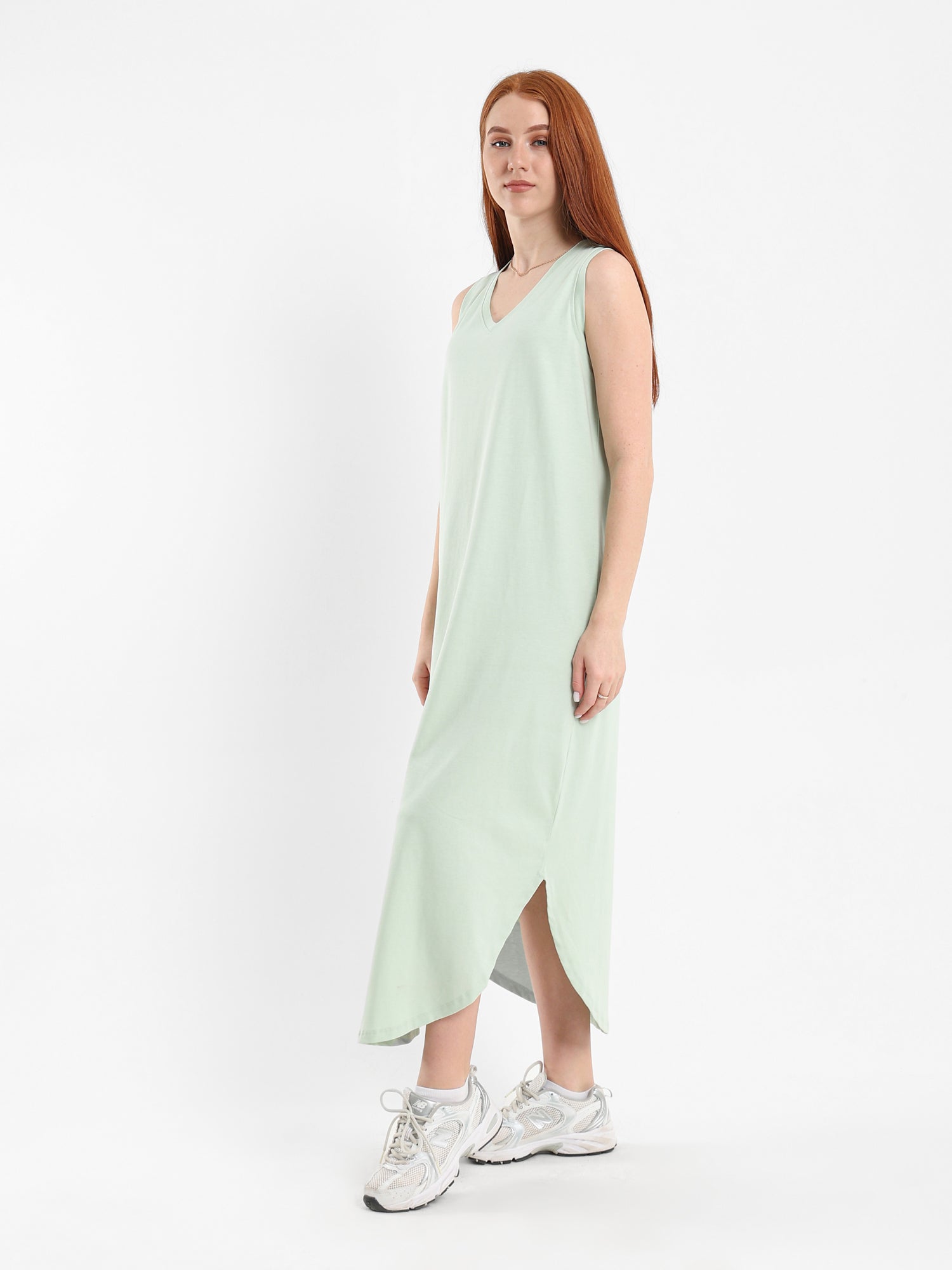 Sleeveless High-Low Midi Dress