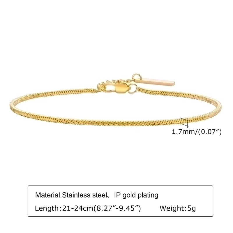 Minimalist Solid Color 201 Stainless Steel Bracelets In Bulk