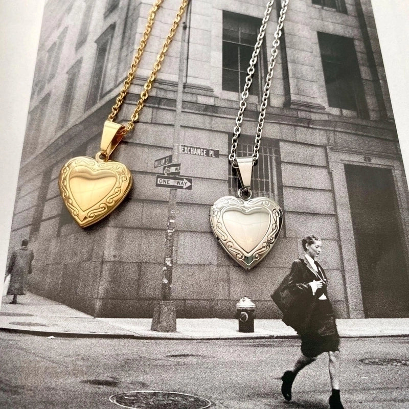 Fashion Heart Shape 201 Stainless Steel Artificial Diamond Plating Inlay Stainless Steel Necklaces