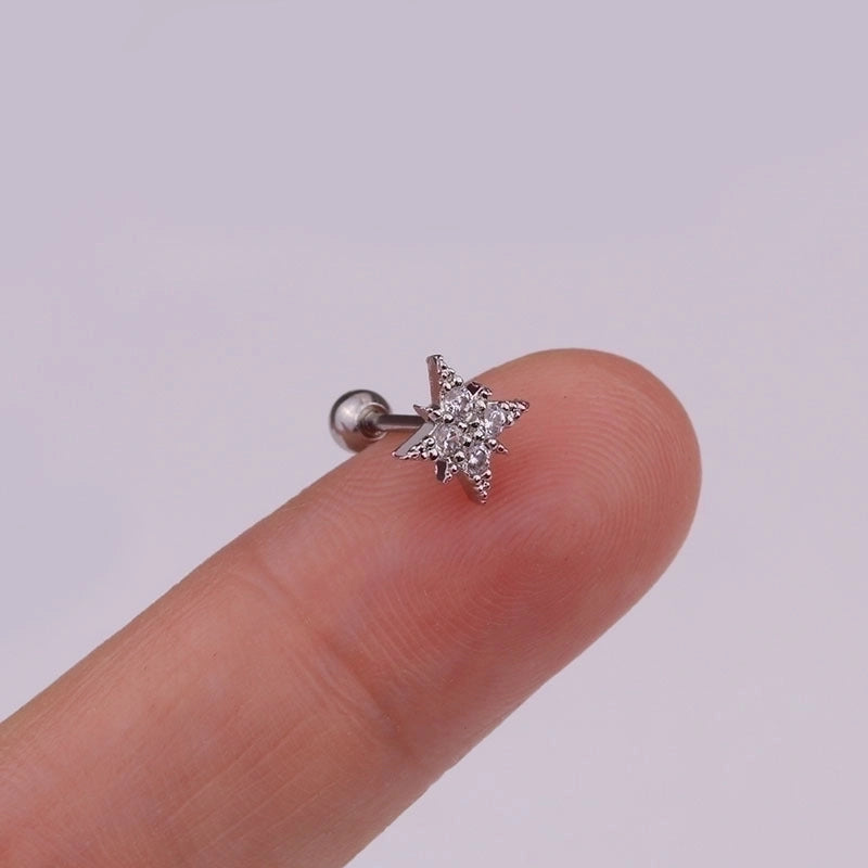 Ear Cartilage Rings & Studs Fashion Crown Copper Plating