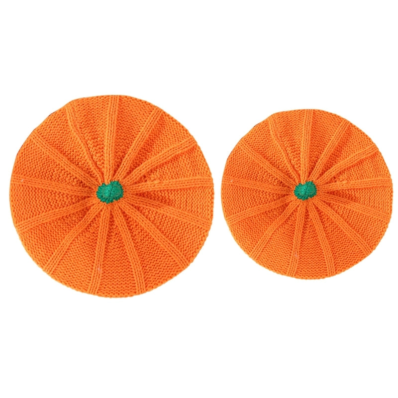 Children Unisex Adults Cartoon Style Cute Minimalist Pumpkin Eaveless Wool Cap