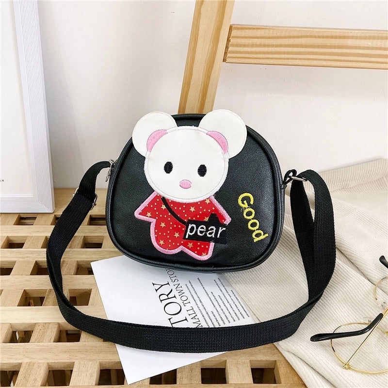 Kid'S Pu Leather Animal Cartoon Cute Semicircle Zipper Crossbody Bag