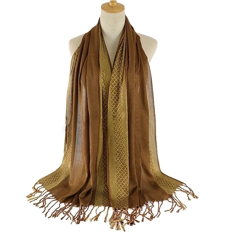 Women's Minimalist Color Block Cotton Scarf