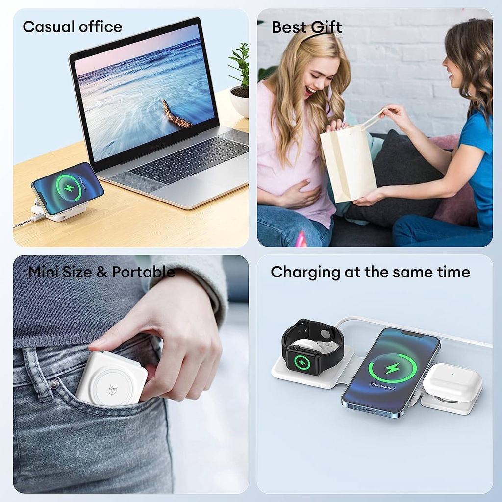 Foldable 3 in-1 Charging Station for Apple Devices