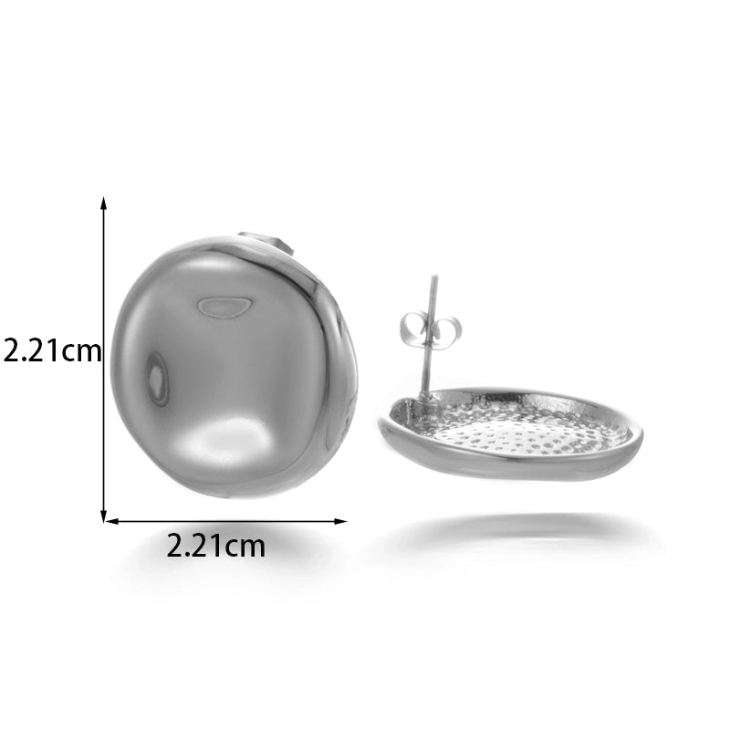1 Pair Minimalist Solid Color Heishi 304 Stainless Steel Ear Studs