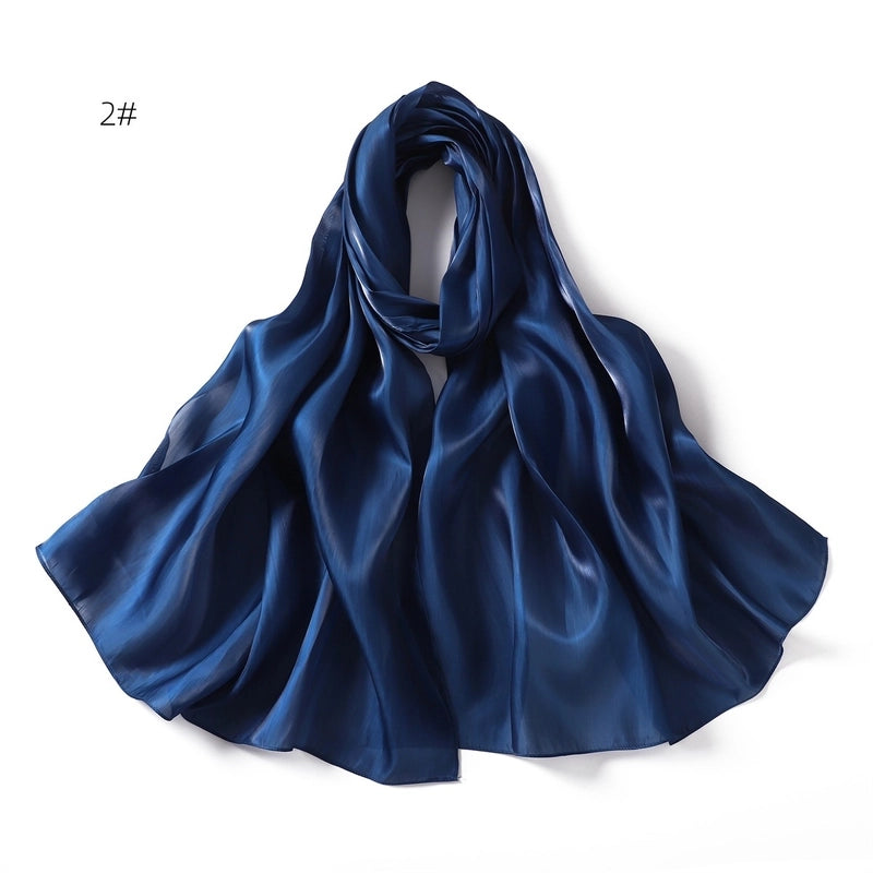 Spring And Summer New Thin Soft Shiny Satin Scarf Female Malay Indonesian Long Scarf Scarf Sun Protection Shawl