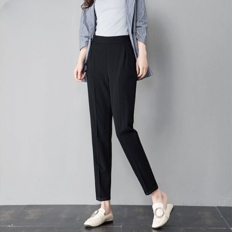 Elastic High Waist Pencil Trousers
