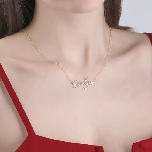 Personalized Name Necklace Rose Gold Plated