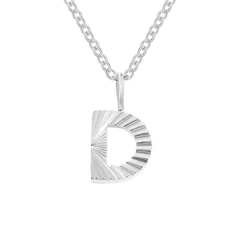 Minimalist Letter Stainless Steel Pendant Necklace In Bulk
