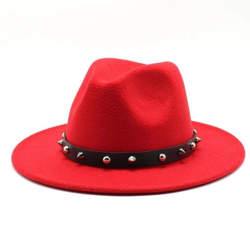 New Decorative Big Brim Jazz Hat  Personalized Top Hat Autumn And Winter Woolen Hat Western Cowboy Hat