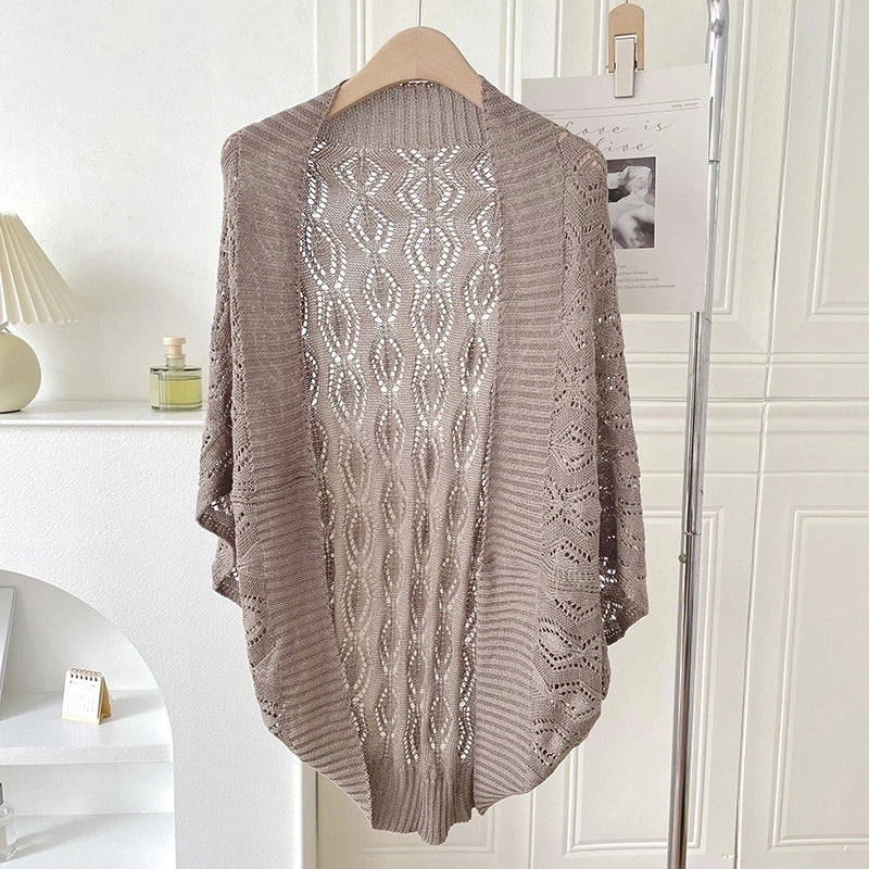 Women's Sweet Solid Color Knit Shawl