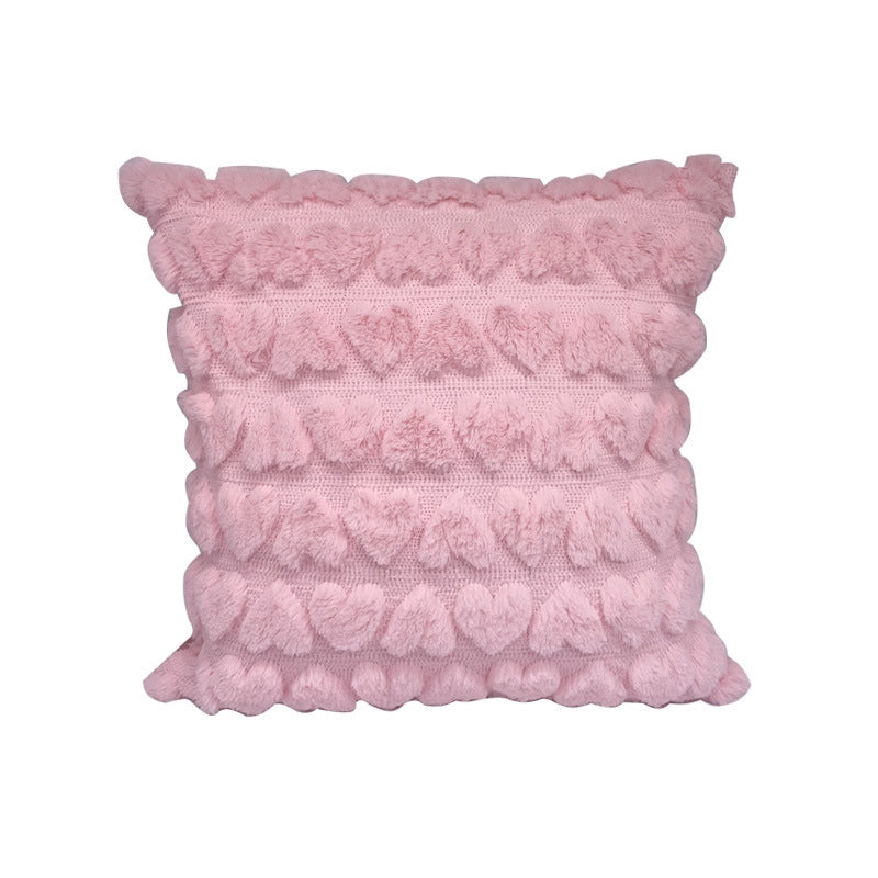 Valentine'S Day Casual Elegant  Heart Shape Solid Color PV Velvet Throw Pillow Couch & Sofa Decor