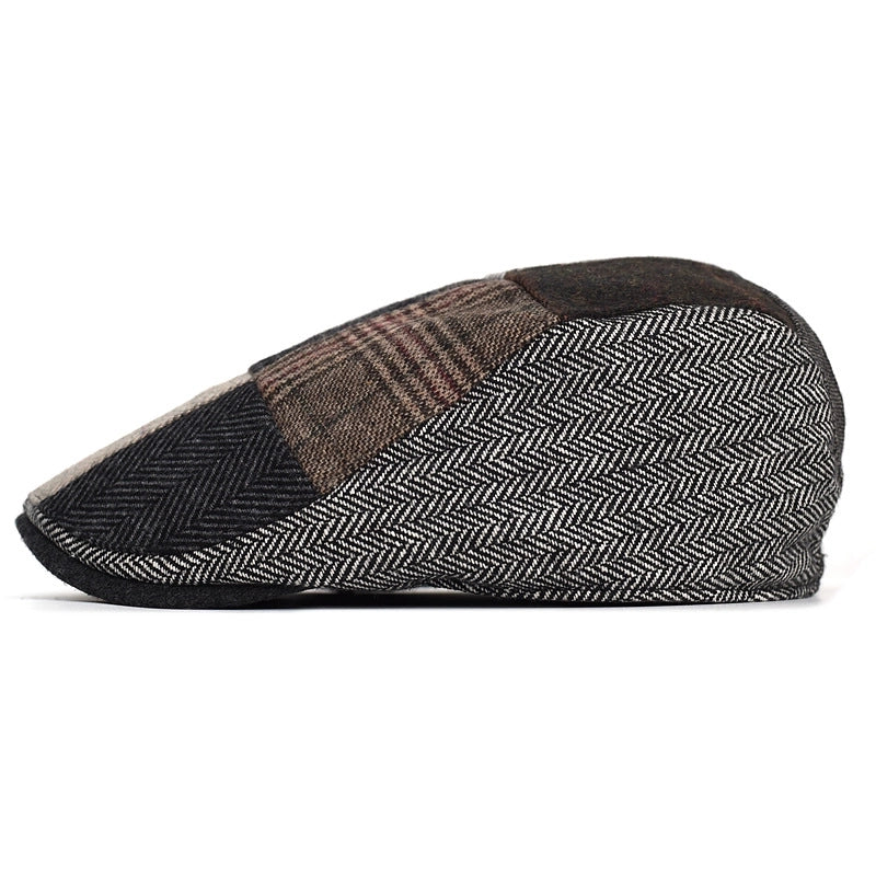 Spring And Autumn Woolen Artistic Youth Peaked Cap Dad Hat Men And Women Retro Beggar Forward Hat Beret