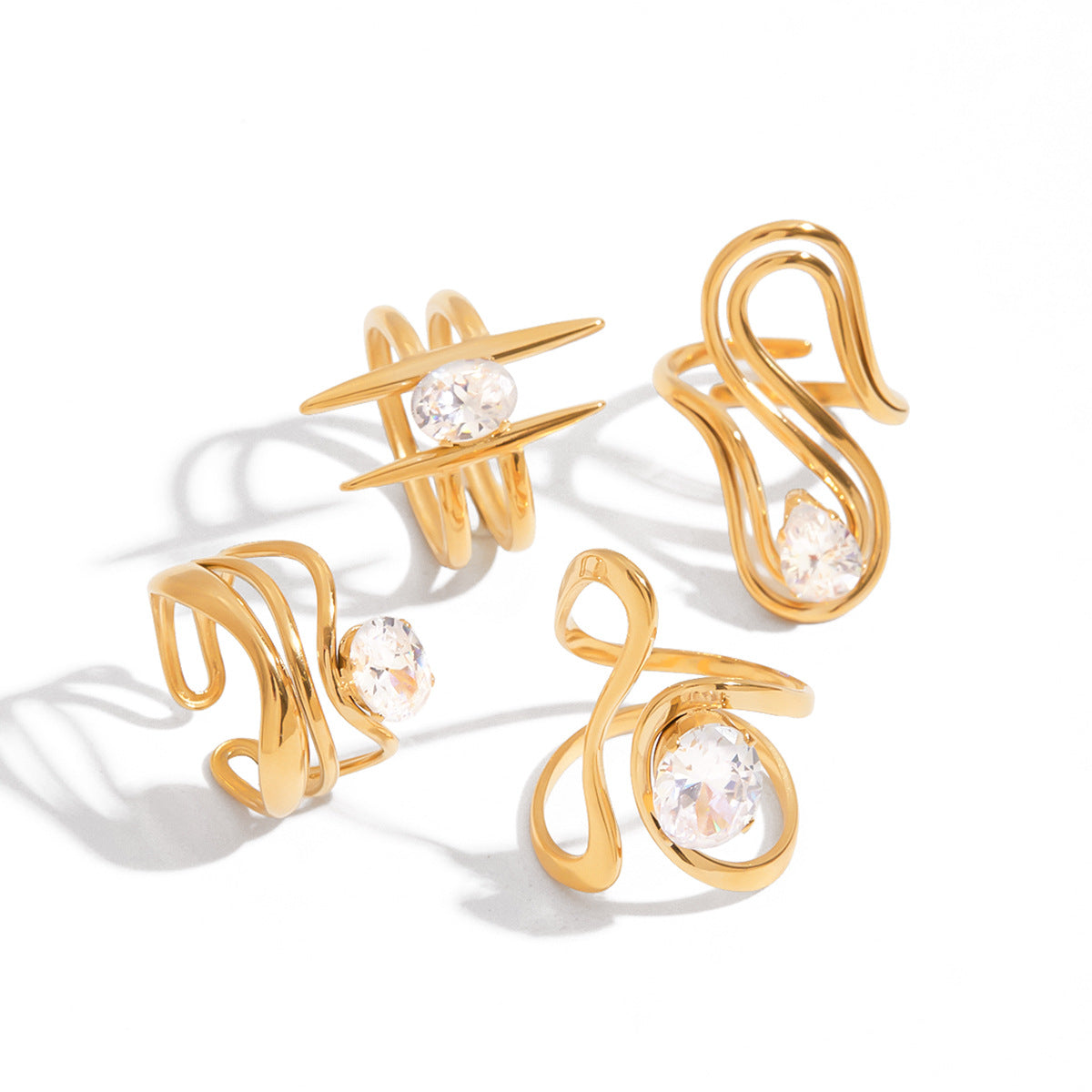 Jie Ding Zircon Ring Titanium Steel Jewelry Hot Sale Stainless Steel Rings