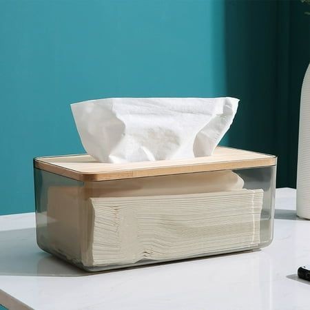 ACRYLIC WOODEN TOP TISSUE BOX