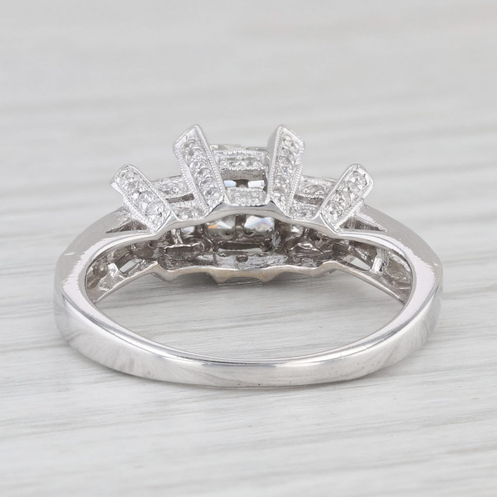 1.06ctw Princess Diamond Engagement Ring 14k White Gold Size 6 3-Stone