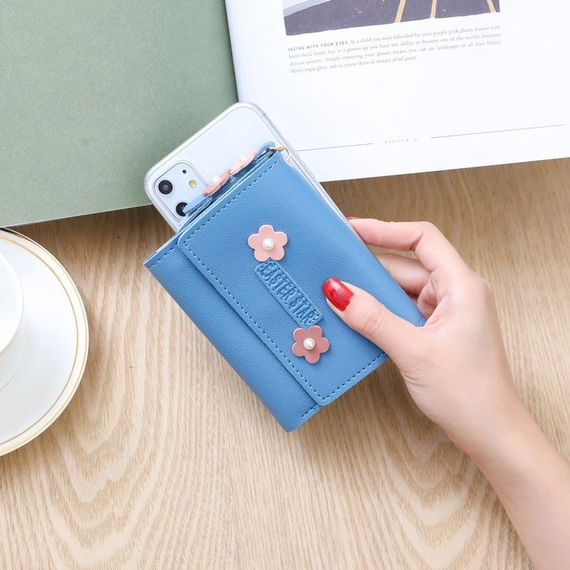 Women's Solid Color Pu Leather Flip Cover Wallets