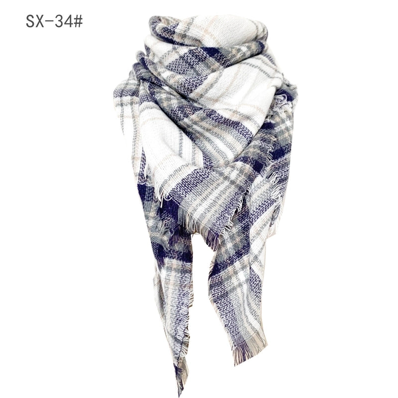 Autumn And Winter Imitation Cashmere Qicaigei Square Scarf Triangular Binder Scarf Women's Neck Warmer Shawl